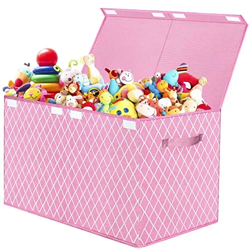 Toy Box Chest Organizer for Boys Girls, Kids Large Collapsible Storage Bin Container