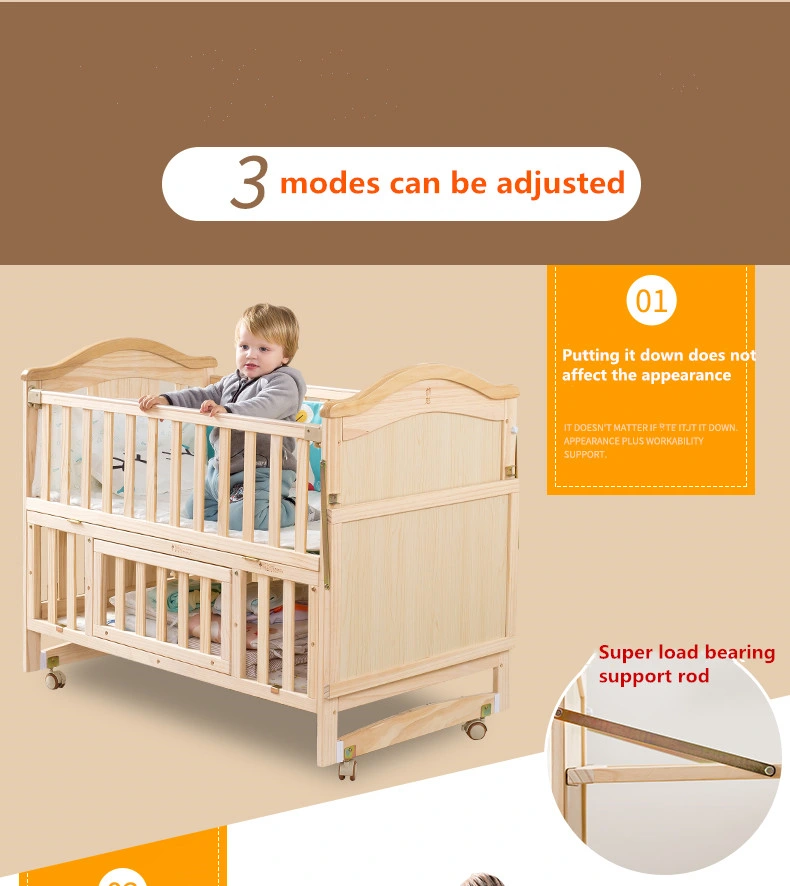 Wood Color and Wood Material Baby Sleep Bed/Wooden Baby Doll Carry Bed/Children&prime;s Bed