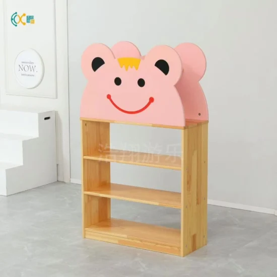 Kindergarten Furniture Wood Bookcase Latest Wooden Book Shelf for Kids