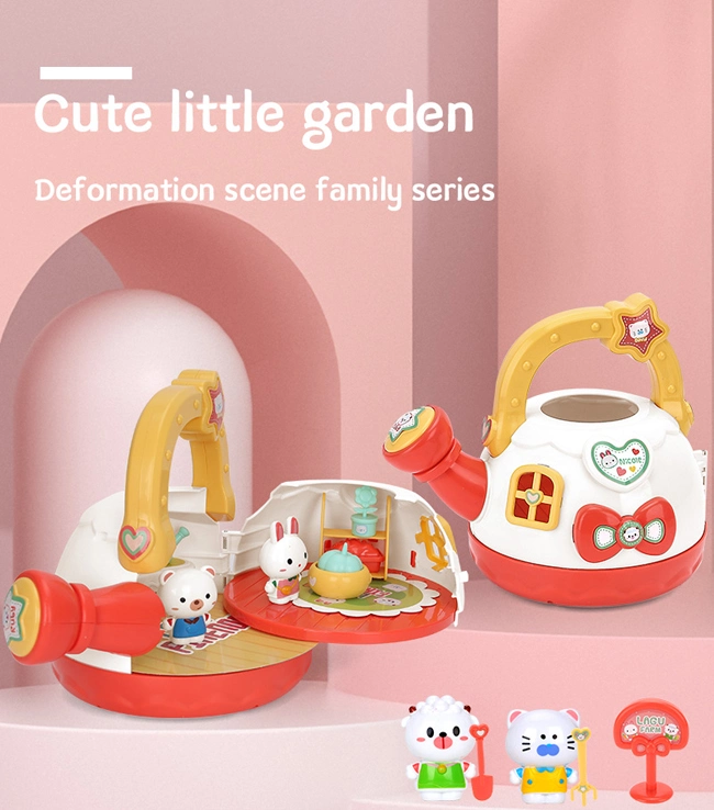 Little Garden Kids Role Play Toy Deformation Scene Family Series Funny Pretend Play House with Rich Accessories Children Dollhouse Toy