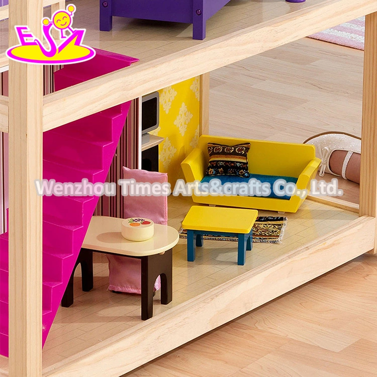 New Arrival America Style Wooden Pink Doll House for Girls W06A278