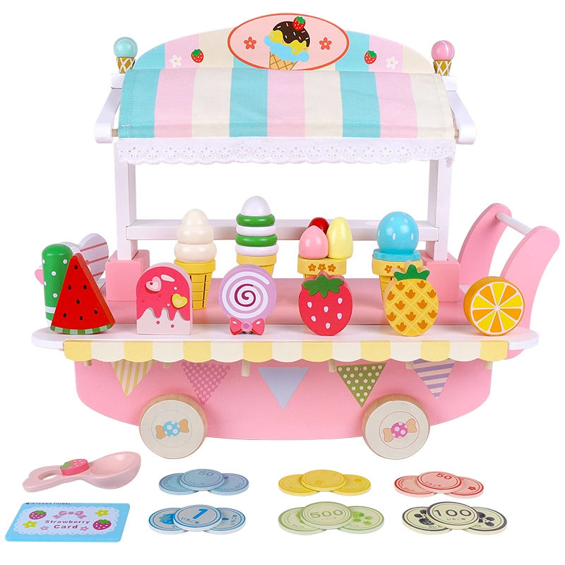 Wooden Play House Afternoon Tea Dessert Set Children&prime; S Role-Playing Kitchen Toys Wooden Toys