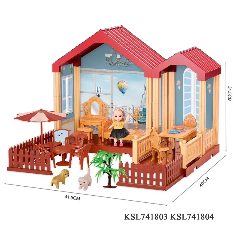 Hot Selling Girls Dream Dollhouse Set Luxury House Villa with Accessories and Light Princess DIY Big Size Doll House Toy Luxurious Doll Houses