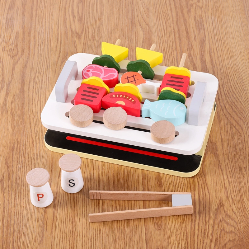 Wooden Play House Afternoon Tea Dessert Set Children&prime; S Role-Playing Kitchen Toys Wooden Toys