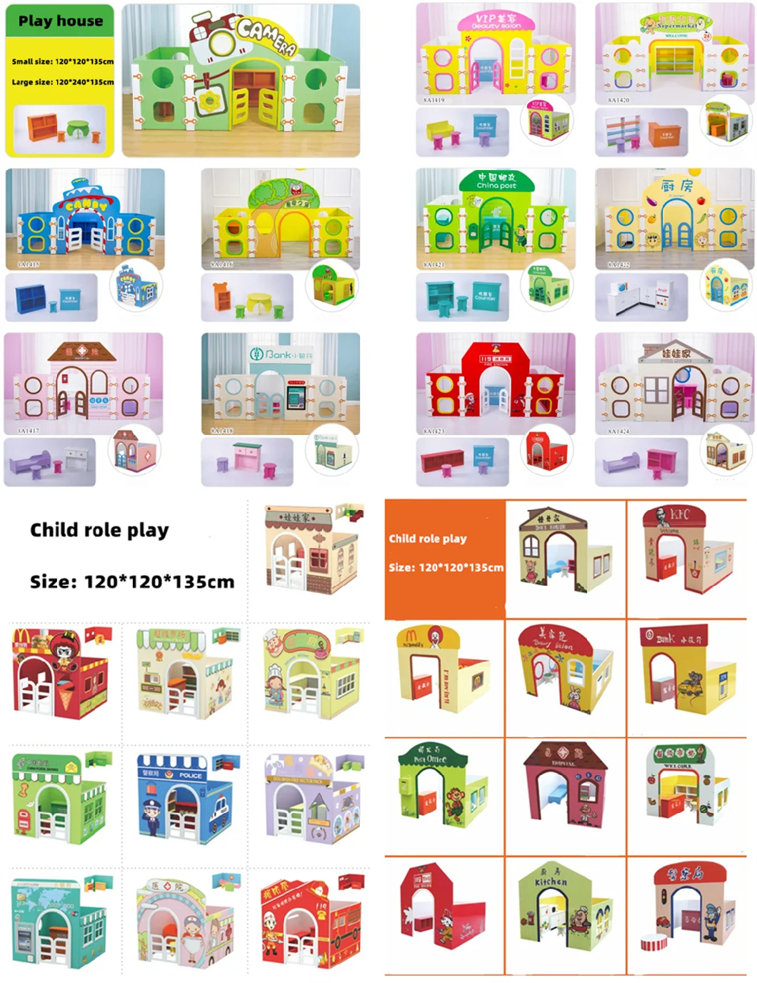 Children&prime;s Play House Role Playing Kindergarten Educational Toy Doll House