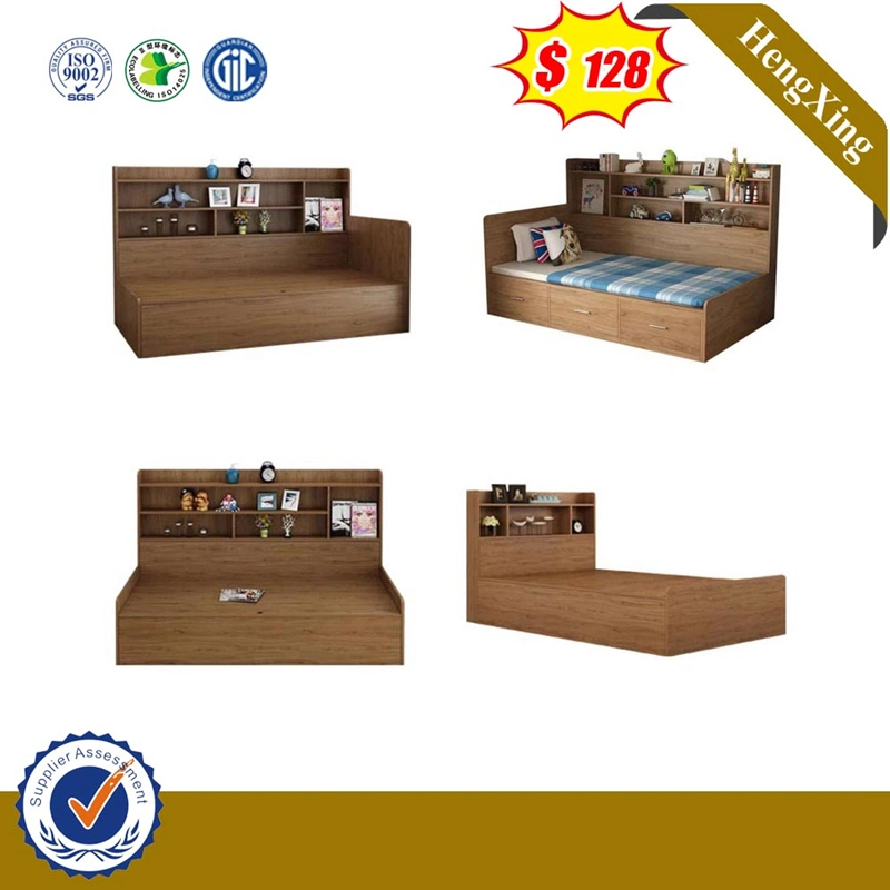 New Product Wooden Bookcase Blue Bunk Kids Bed Bedroom Furniture with Wardrobe