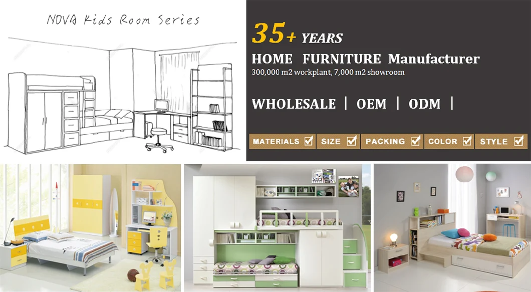 Wholesale Single Kids Bed Kid&prime;s Room Home Wooden Modern Kids Bedroom Furniture