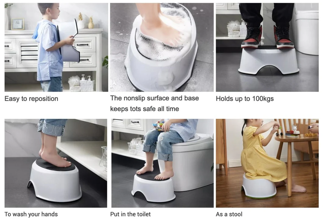 Kids Plastic Anti-Slip Step Stool Bathroom Toilet Cartoonstep Stool Baby Foot Step Stool