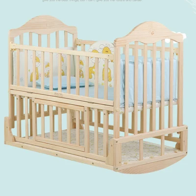 Wood Color and Wood Material Baby Sleep Bed/Wooden Baby Doll Carry Bed/Children′s Bed
