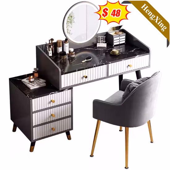 China Factory Made Stylish Wooden Square Mirror Dressing Table for Bedroom Living Room Office Dressing Room Hotel