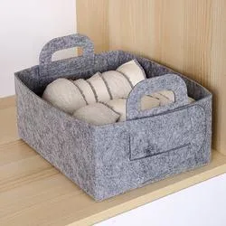 Collapsible Closet Storage Organizer for Underclothes Socks Kid Toys Small Felt Closet Foldable Storage Basket with Handles
