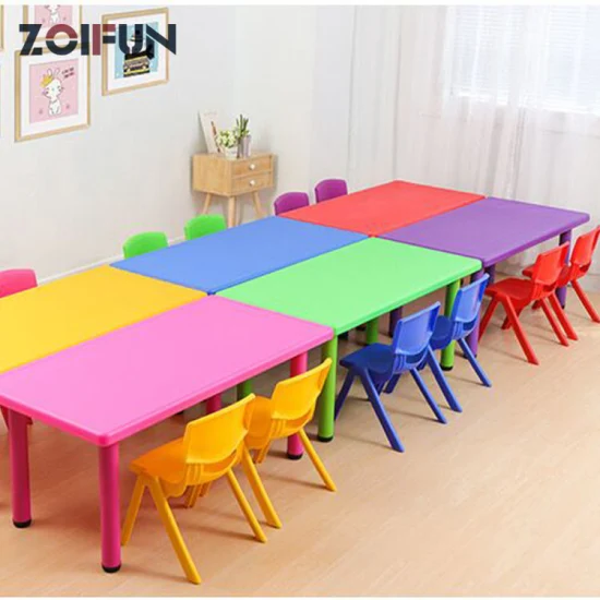 Zoifun Wholesale Plastic Kids Kindergarten Furnitures Table and Chair for School