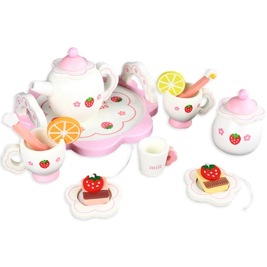 Wooden Play House Afternoon Tea Dessert Set Children′ S Role-Playing Kitchen Toys Wooden Toys