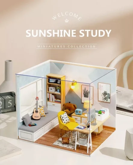 3D DIY Sunshine Study Wooden Hand Assembled Model Doll House