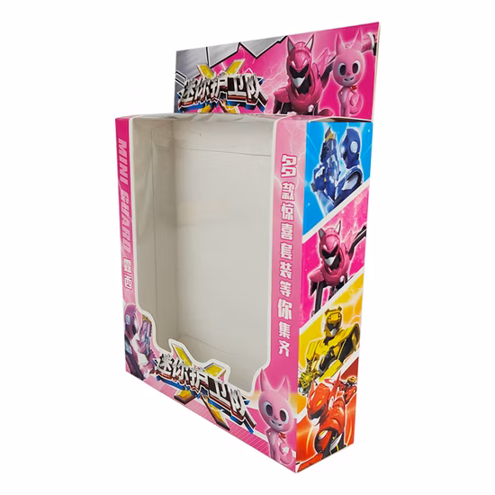 Custom Foldable Corrugated Cardboard Box Doll Children Kids Toy Packaging Paper Box with PVC Window