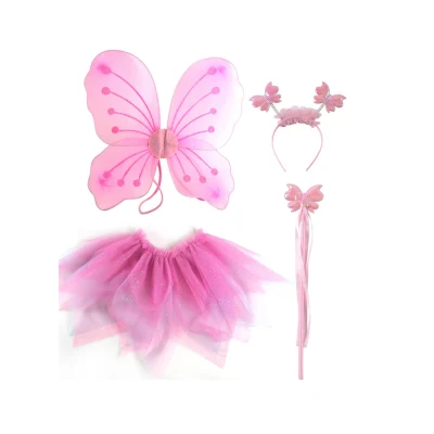 Wholesale Kids Performance Costume Fairy Girl′s Dress with Butterfly Wings