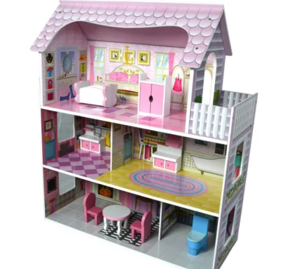 Large Wooden Doll House Kids Pretend with CE for Kids