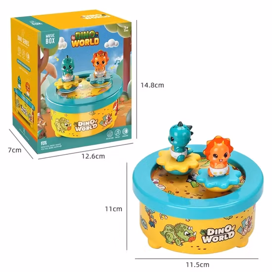 Children Toys Kids Funny Colorful Exquisite Classic Musical Gift Merry Go Round Wind up Cute Shape Interesting Dinosaur Musical Box for Kids